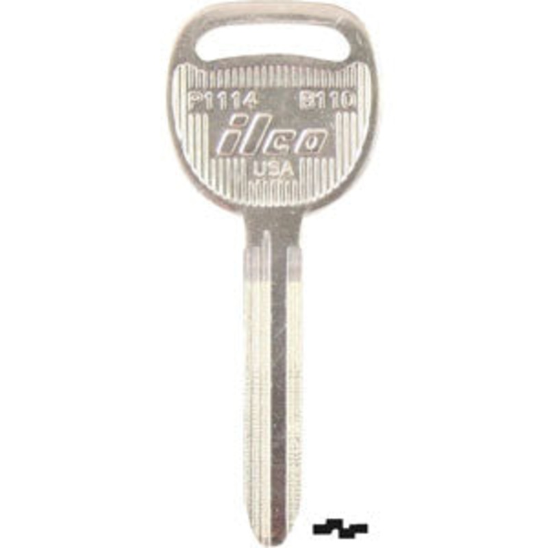 P1114 B110 Bag of 10 Nickel Plated Brass Key Blanks