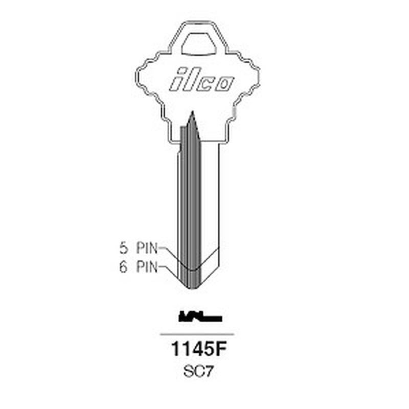 SC7 1145F Box of 50 Brass Key Blanks