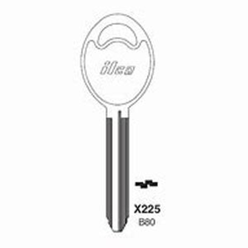 X225 B80 Bag of 10 Nickel Plated Brass Key Blanks