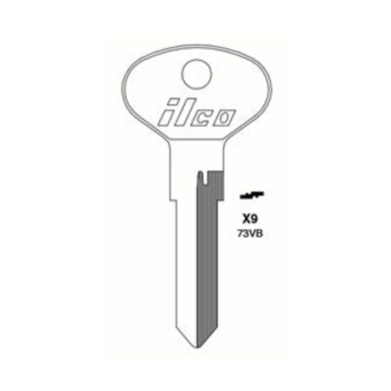 X9 73VB Bag of 10 Nickel Plated Brass Key Blanks