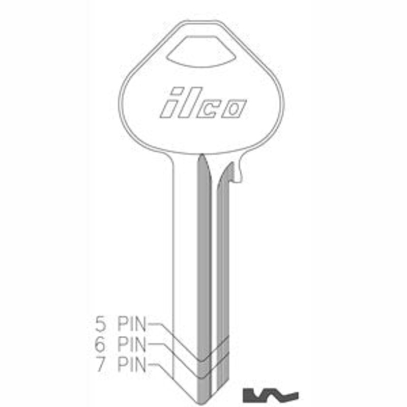 A1011D2 Bag of 10 Nickel Plated Brass Key Blanks