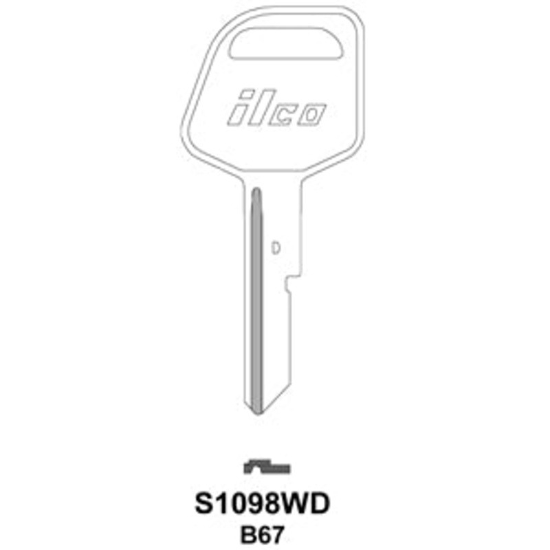 S1098WD B67 Bag of 10 Nickel Plated Brass Key Blanks