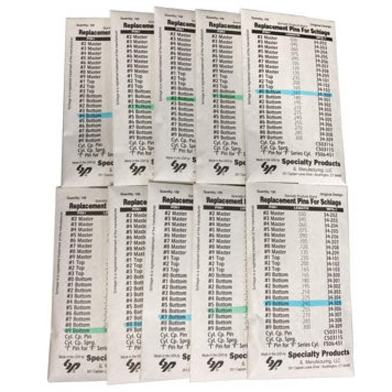 Set of Schlage Bottom Pins 0-9