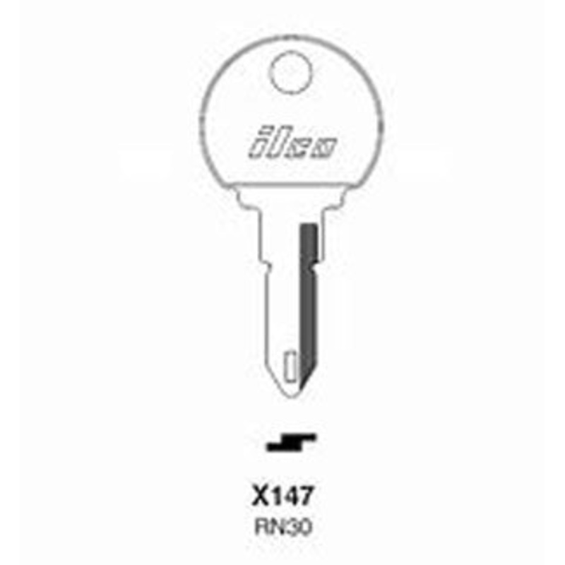 X147 RN30 Bag of 10 Nickel Plated Brass Key Blanks