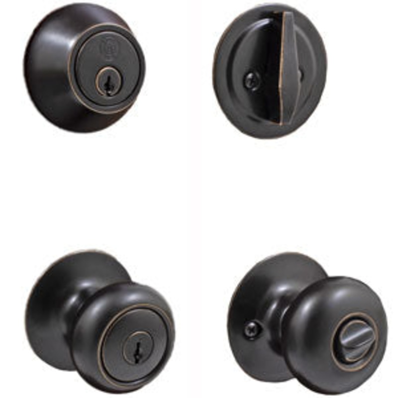 SC1 Vintage Bronze Combo Highland Knob and Deadbolt Keyed Alike