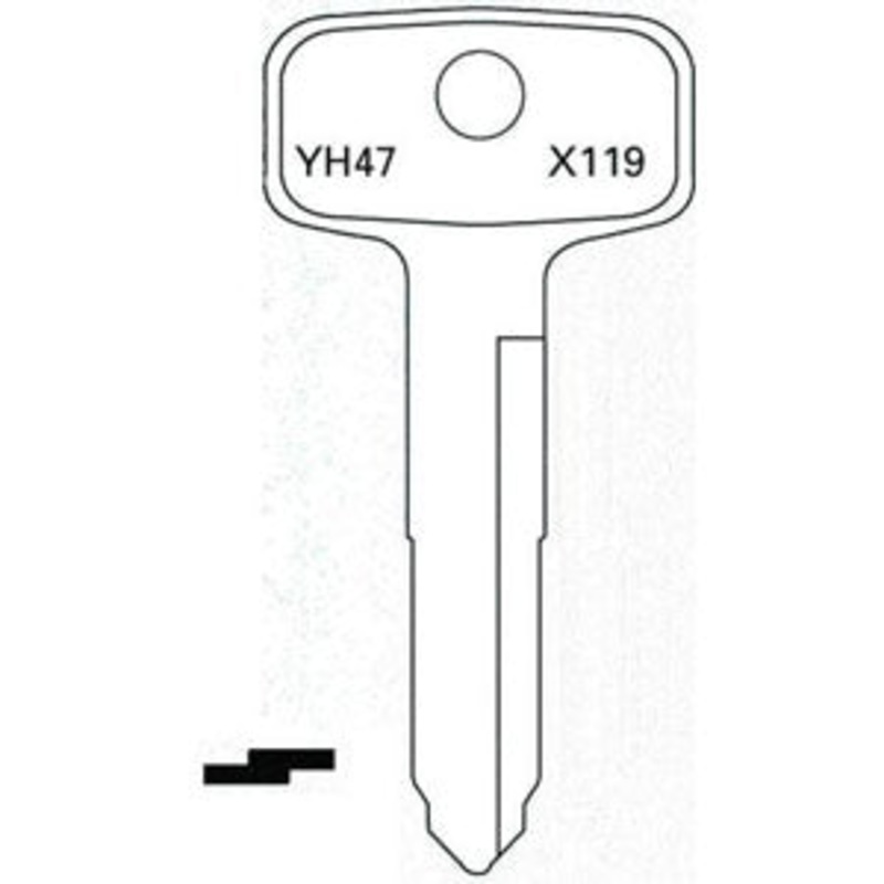X119 YH47 Bag of 10 Nickel Plated Brass Key Blanks