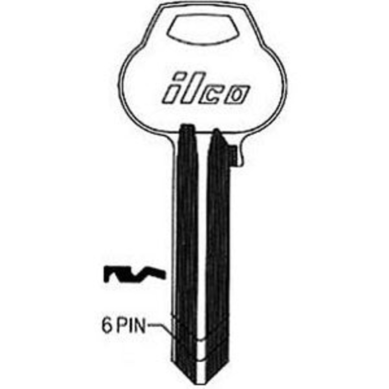 RU101 A1011-L4 Bag of 10 Nickel Plated Brass Key Blanks