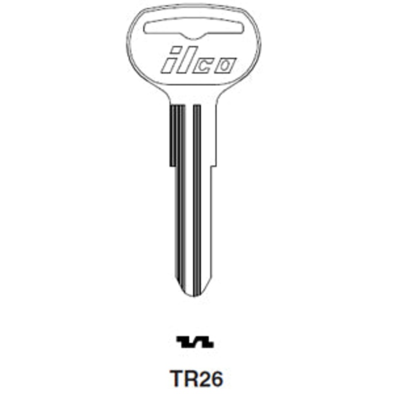 TR26 T81B Bag of 10 Nickel Plated Brass Key Blanks
