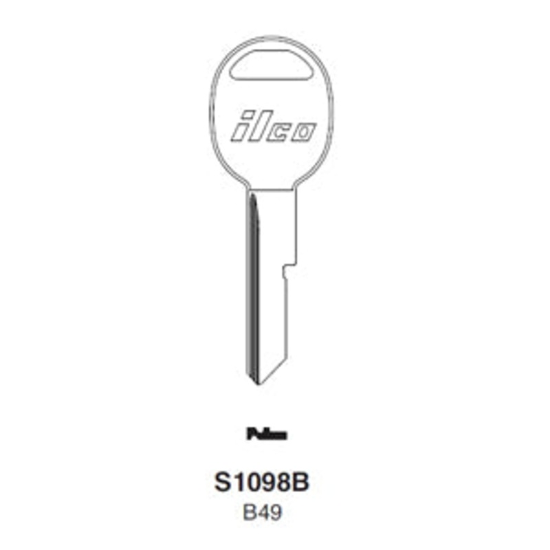 S1098B B49 Bag of 10 Nickel Plated Brass Key Blanks