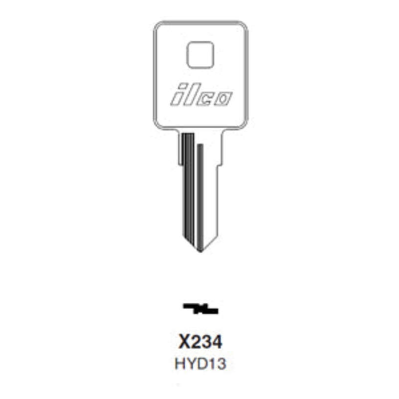 X234 HYD13 Bag of 10 Nickel Plated Brass Key Blanks
