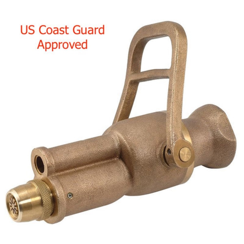 1-1/2 US Coast Guard Approved Fog Nozzle 55 GPM Brass