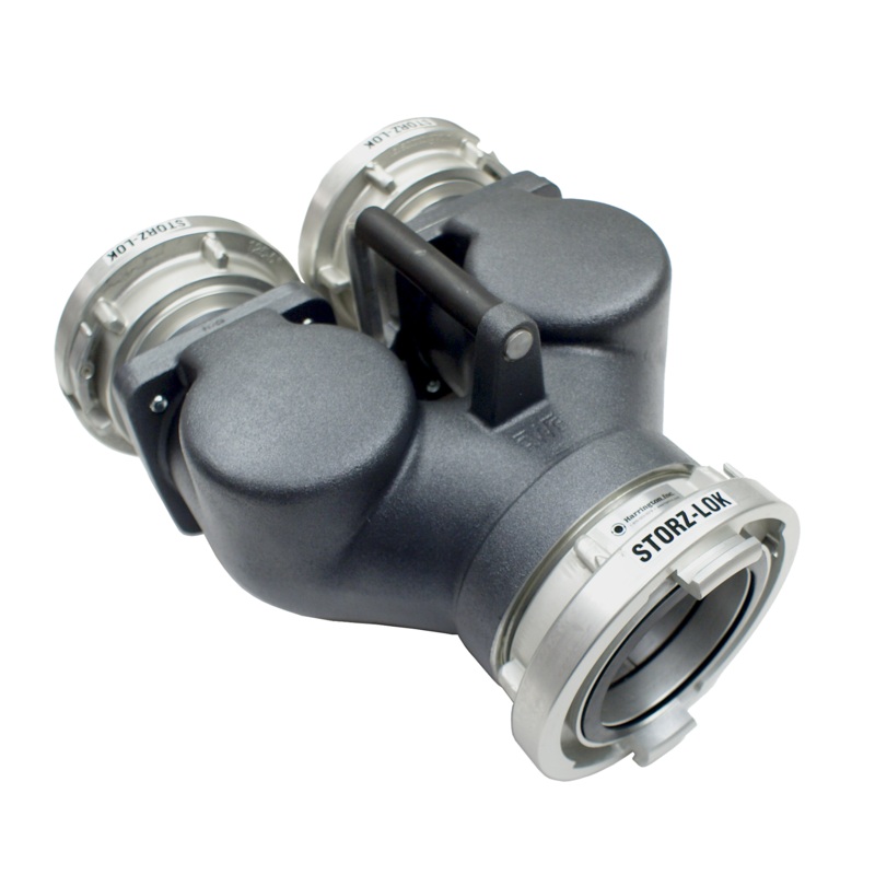 2 Way Siamese 4 Storz x 4 Storz Aluminum With Clapper
