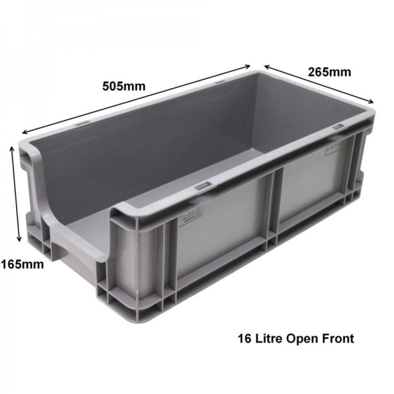 16 Litre Euro Box Open Front – 505mm x 265mm x 165mm – SPK15AV