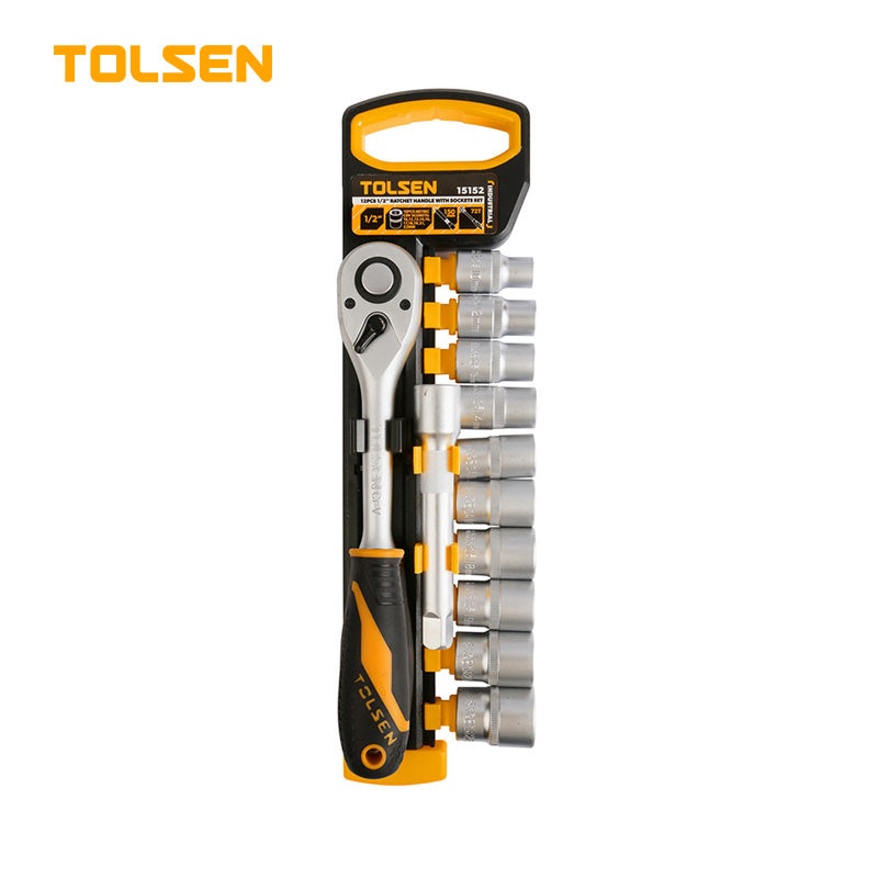 12PCS 1/2 RATCHET HANDLE WITH SOCKET SET