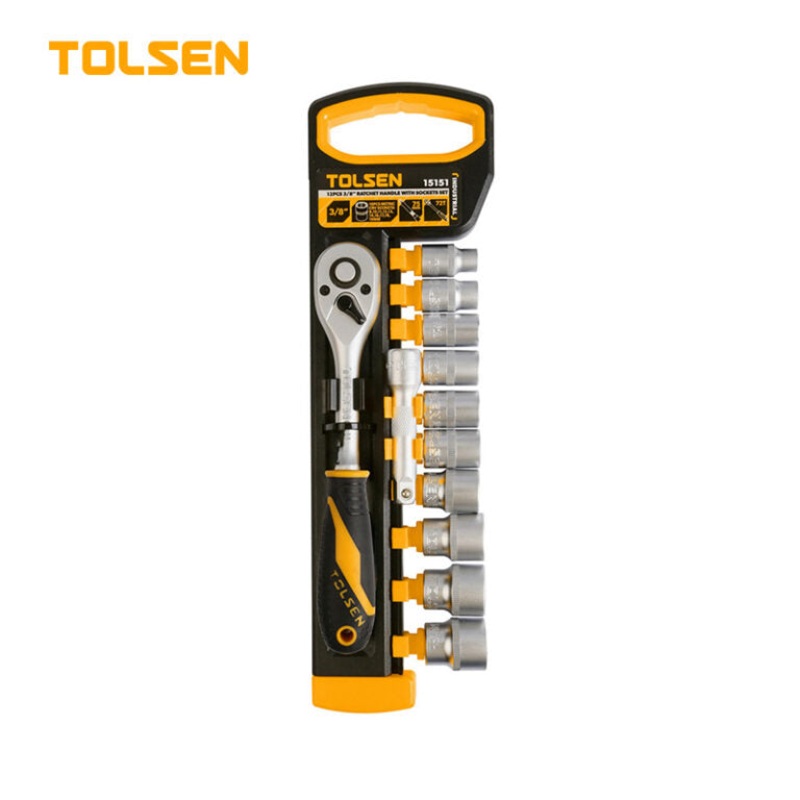 12PCS 3/8 RATCHET HANDLE WITH SOCKET SET