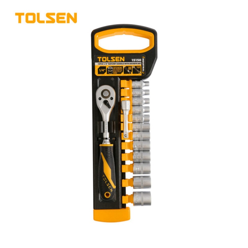 14PCS 1/4 RATCHET HANDLE WITH SOCKET SET