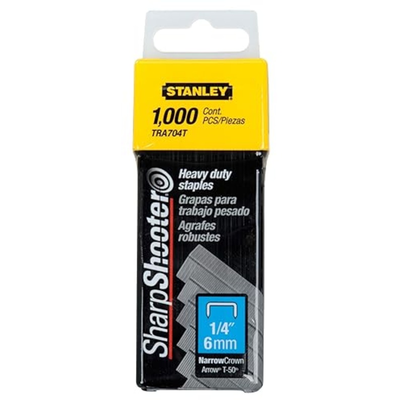 Stanley 1-TRA704T 6mm/1/4 H/D Staples(1 000) G Type – Pack of 2