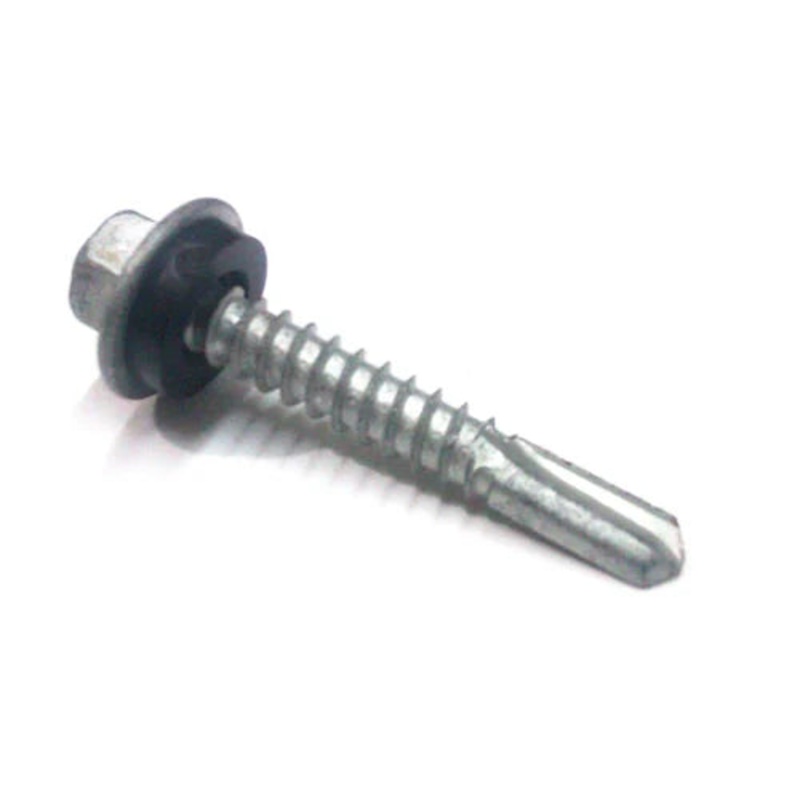 Xylan Coated Hex Washer Head With Rubber Washer Anti Corrosive Self Drilling Screws