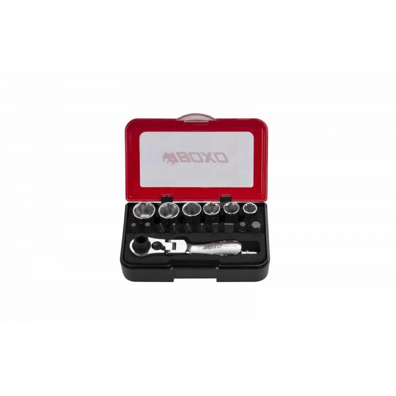 18-Piece Metric 1/4 Drive 6-Point Socket Set with Flex Head Ratchet