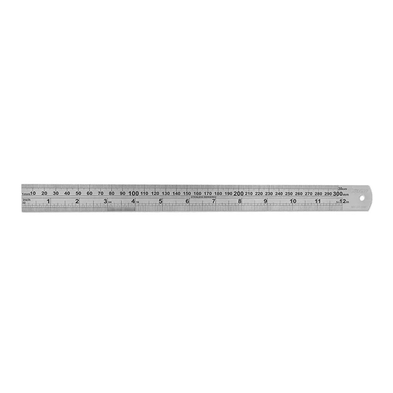 12 Steel Ruler with Conversion Table