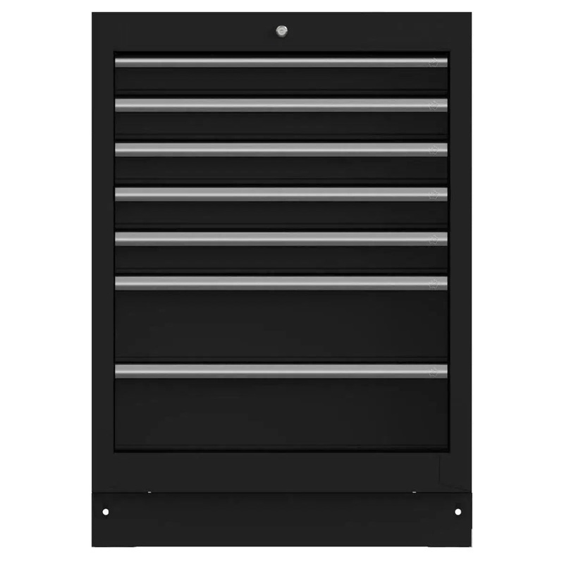 26 7-Drawer Cabinet with Aluminum Handle, Dark Grey