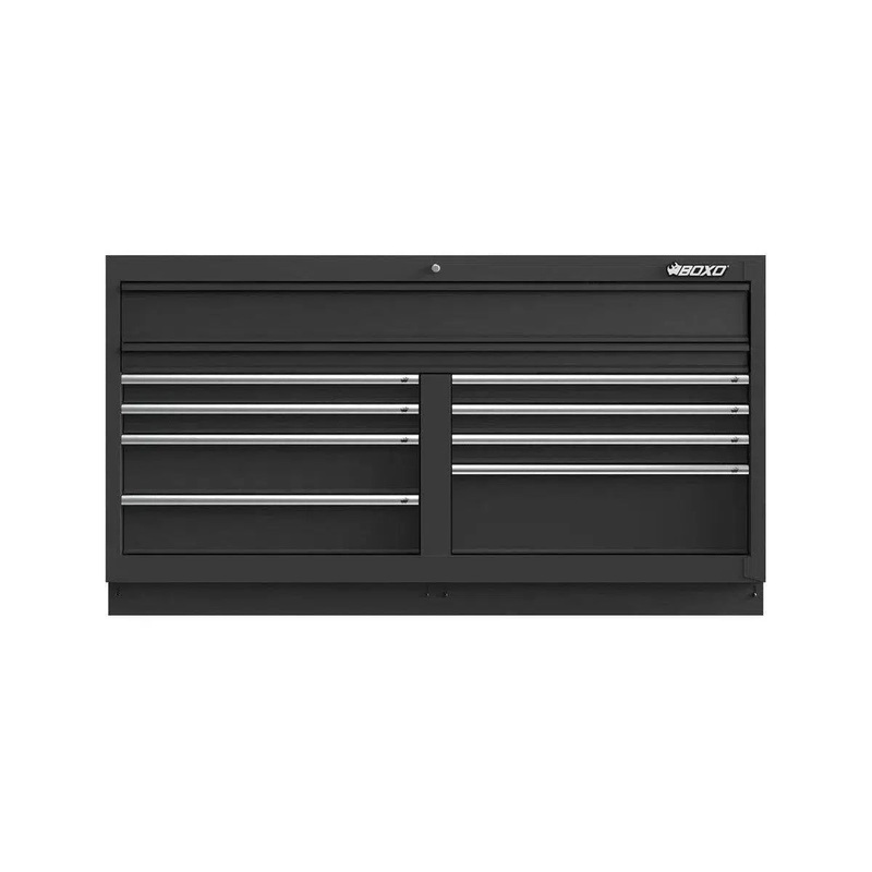 68 10 Drawer Cabinet w/AL Handles Dark Grey