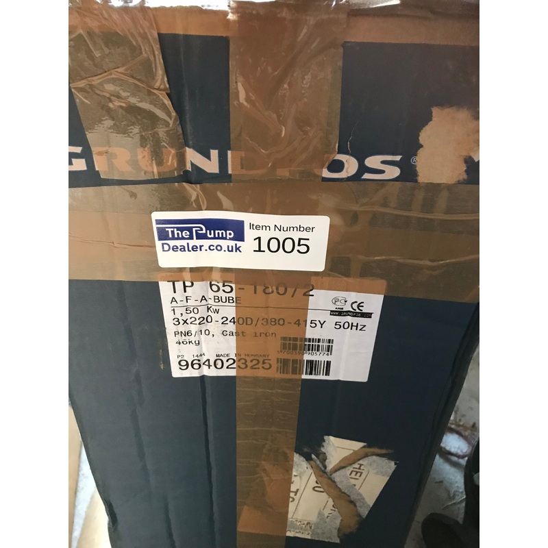 GRUNDFOS TP 65-180/2 A F A BUBE 1.5KW SINGLE STAGE SINGLE HEAD IN LINE 2 POLE 415V 96402325 #1005