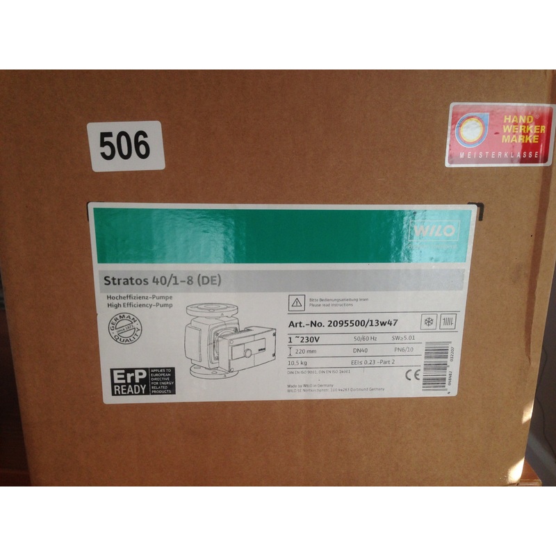 Wilo Stratos 40/1-8 2090414 Central Heating Circulator Pump #656