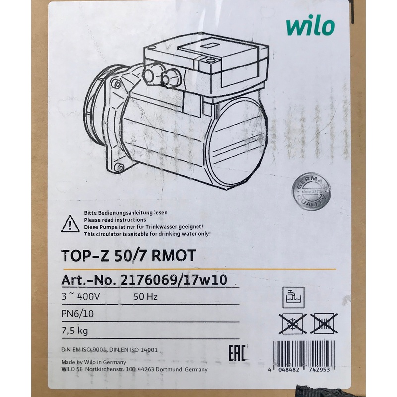Wilo TOP Z 50/7 Replacement Pump Head RMOT 2176069 415v #2015