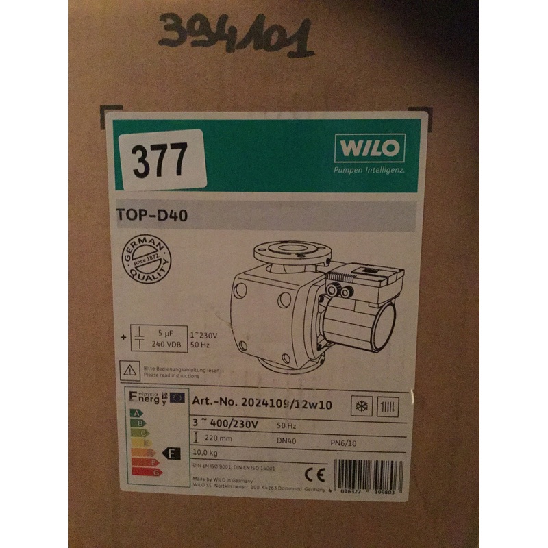 Wilo Top D40 415v/240v Heating Circulator Pump 220 2024109 DN40 #377