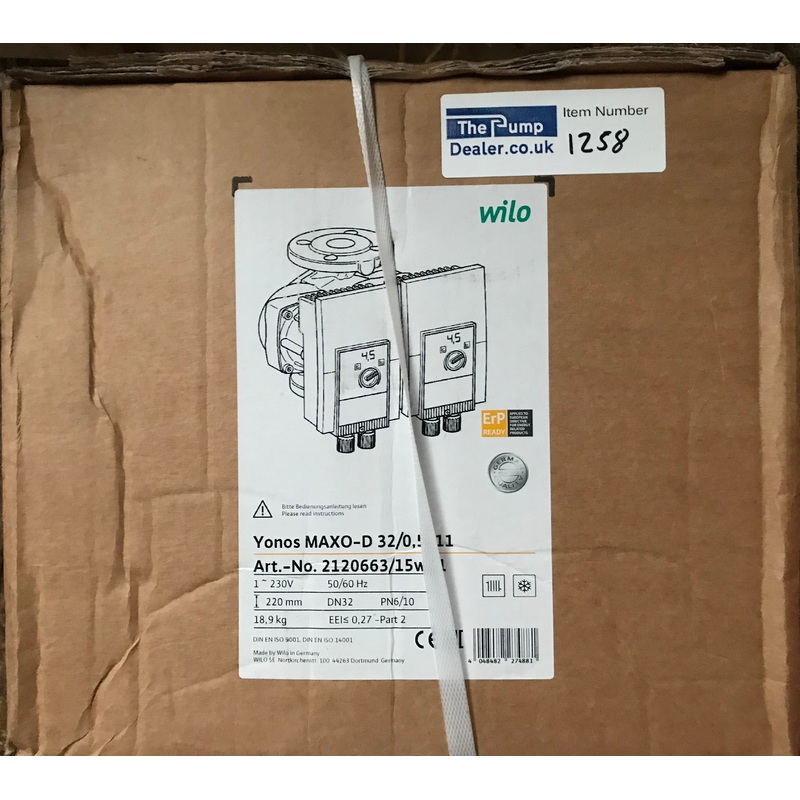 WILO YONOS MAXO-D 32/0,5-11 220 2120663 Heating Circulator #1258