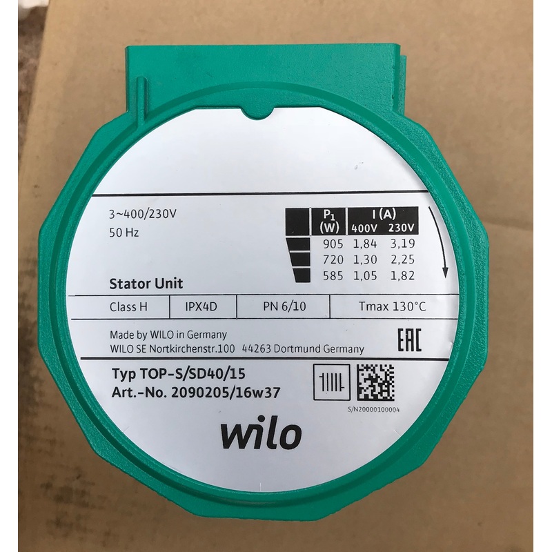 Wilo Pump Replacement Head Stator Unit TOP-S/SD 40/15 2090205 400v #1539 VAT