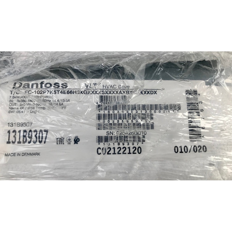 Danfoss VLT FC-102 7.5 KW HVAC Variable Speed Drive Inverter 131b9307 415v #2141