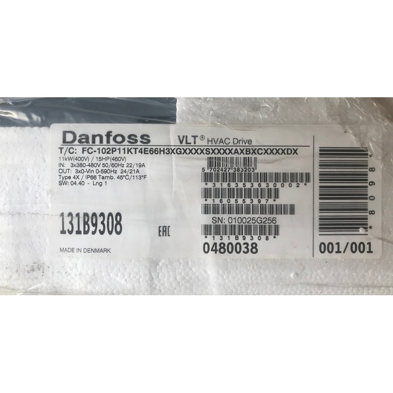 Danfoss VLT FC-102 P11 11 KW HVAC Variable Speed Drive Inverter 131B9308  #1737