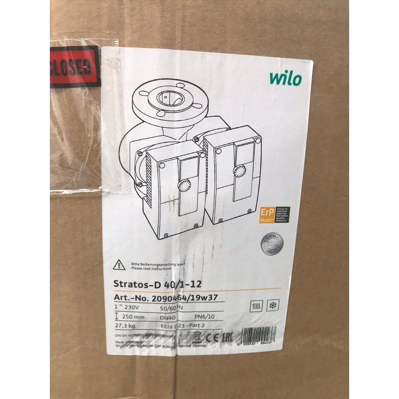 Wilo Stratos-D 40/1-12 1PH PN6/10 Pump – 2090464 #2106 Vat
