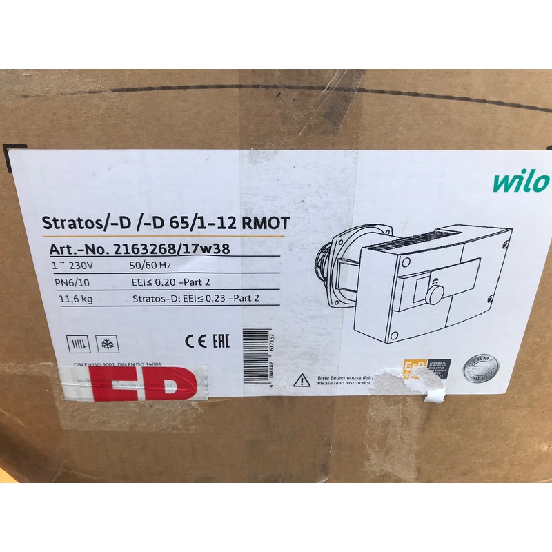 Wilo Stratos D 65/1-12 replacement head pump 2163268 #2956