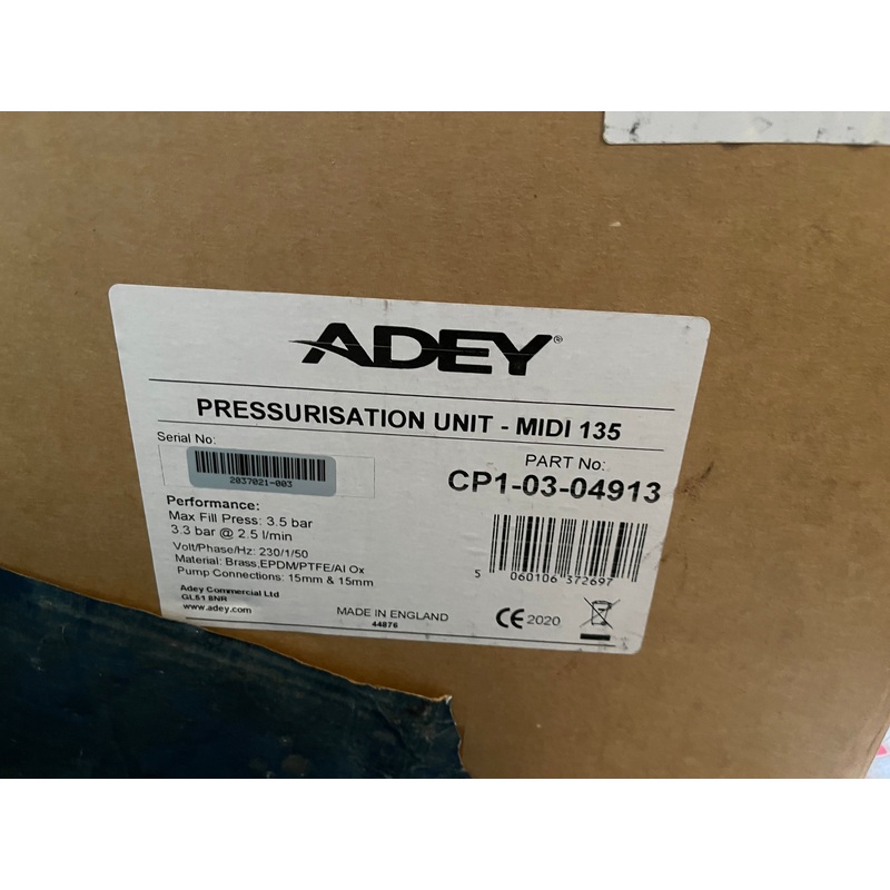 Adey Pressurisation Unit Midi 135 CP1 03 04913 #2778 VAT