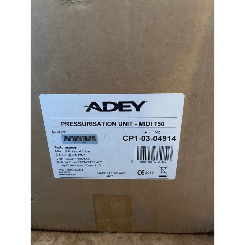 Adey Pressurisation Unit Midi 150 CP1 03 04914 #2780 VAT