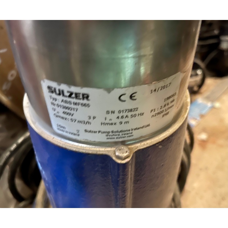 Sulzer ABS MF665D 01399217 DN65 3~ 400V Submersible Waste Pump #2921