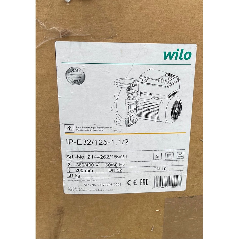 Wilo IP-E 32/125-1,1/2 Circulator Pump 415v DN32 260mm 2144262 #3172/3694