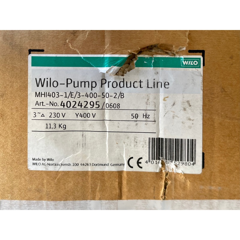 Wilo MHI 403-1/E/3-400-50-2/B Horizontal Multistage Pump 415v 4024295 #3165