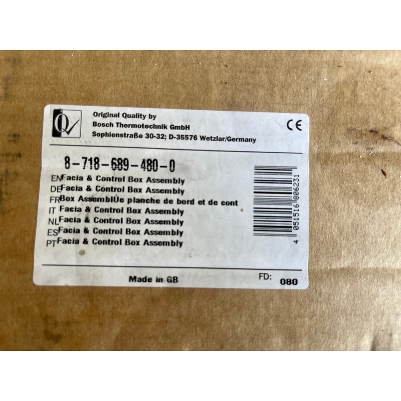 Worcester 87186894800 FACIA & CONTROL BOX ASSEMBLY #3053 VAT