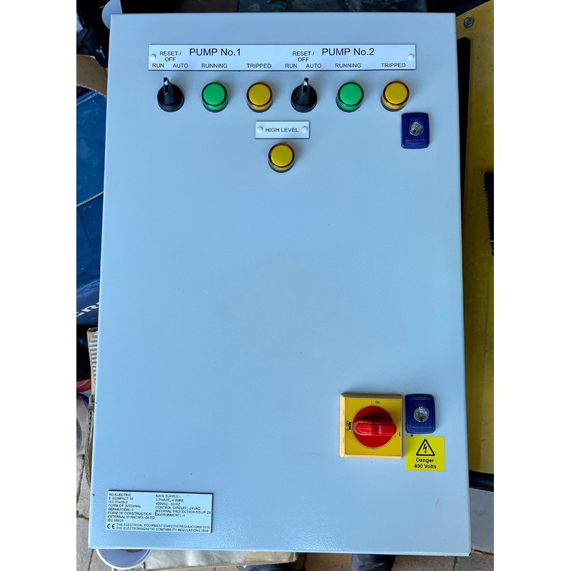 Flygt Dual Control Panel 3 phase 2 pump 2.5 to 4.0 A DOL E-Compact 32 #3992