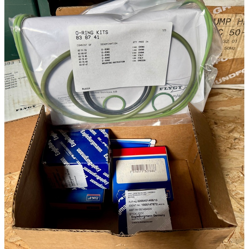 Flygt 8058 Basic Repair Kit 756 44 00 Shaft Seal Bearing #4769