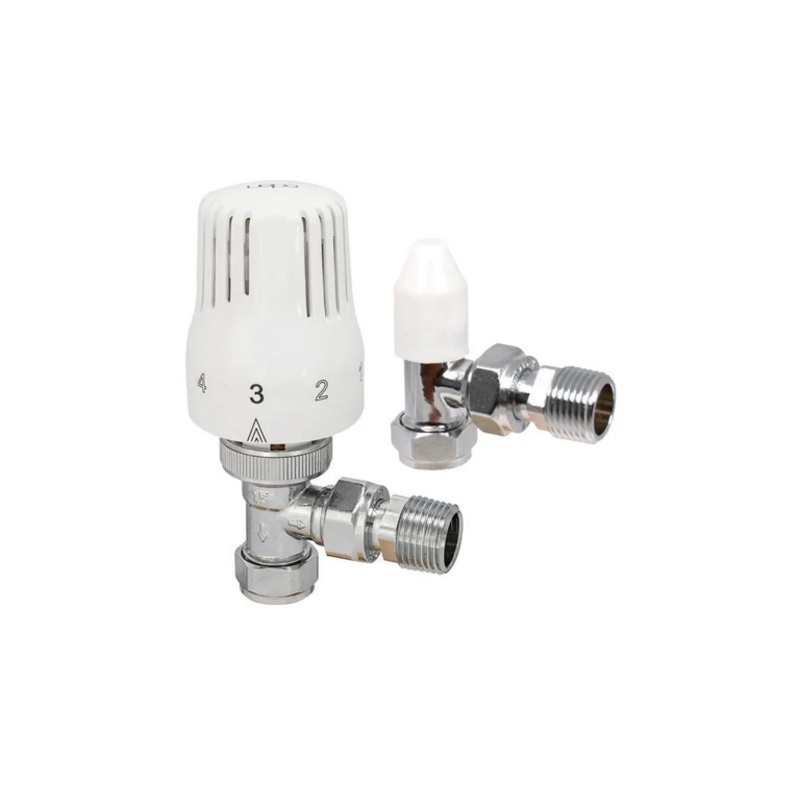 Eden TRV & Lockshield Set – 15mm Angled – White