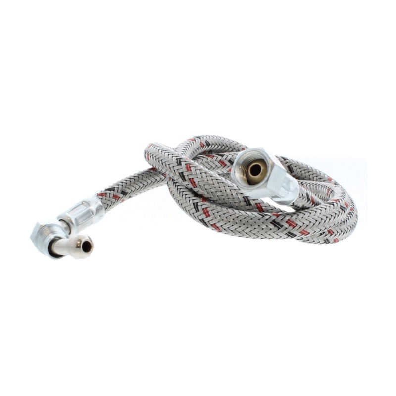 Anglo Nordic Mectron Braided Flexible Oil Line – 900mm x 1/4 M Elbow x 1/4 F – 2404005-1