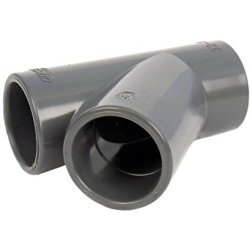 uPVC Plain 45 Tee|1/2″ (21.4mm)|3/4″ (26.7mm)|1″ (33.6mm)|1 1/4″ (42.2mm)|1 1/2″ (48.3mm)|2″ (60.3mm)