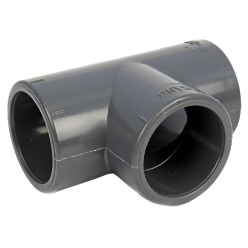uPVC Plain Equal Tee|1/2″ (21.4mm)|3/4″ (26.7mm)|1″ (33.6mm)|1 1/4″ (42.2mm)|1 1/2″ (48.3mm)|2″ (60.3mm)|2 1/2″ (75.2mm)|3″ (88.9mm)|4″ (114.3mm)|6″ (168.3mm)|8″ (219.1mm)