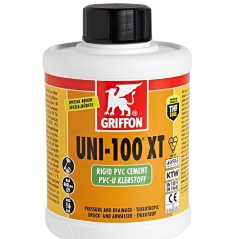 Griffon UNI100 XT uPVC Cement|250ml c/w Brush|500ml c/w Brush|1000ml Tub