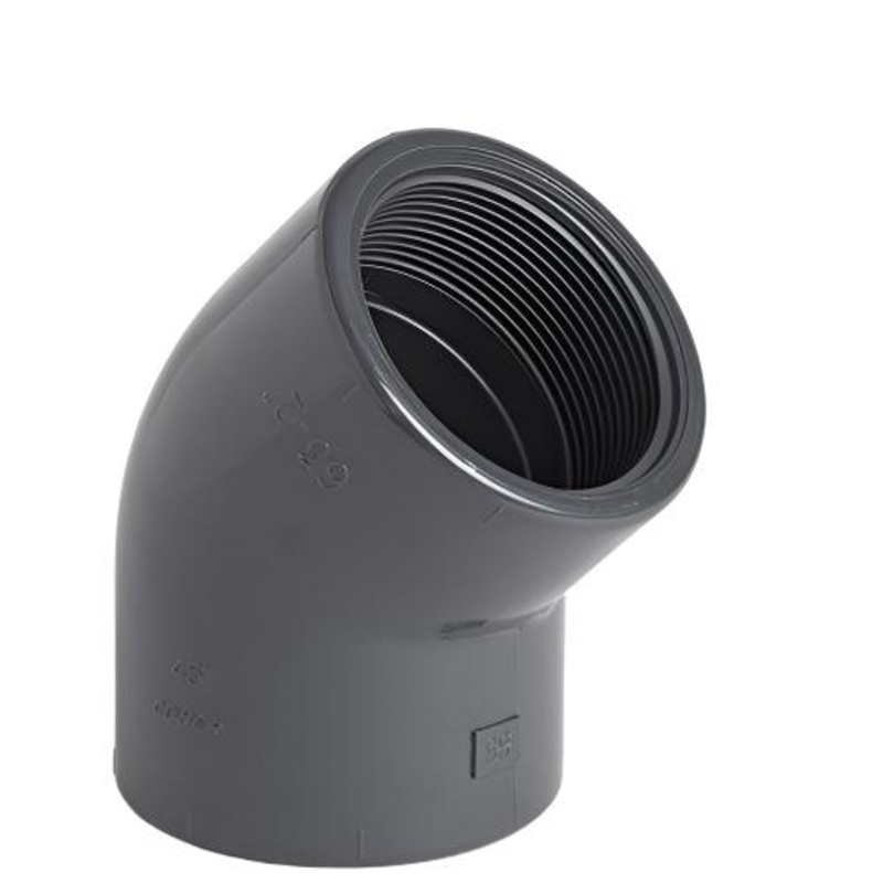 uPVC Plain/Threaded 45 Elbow|1/2″|3/4″|1″|1 1/4″|1 1/2″|2″